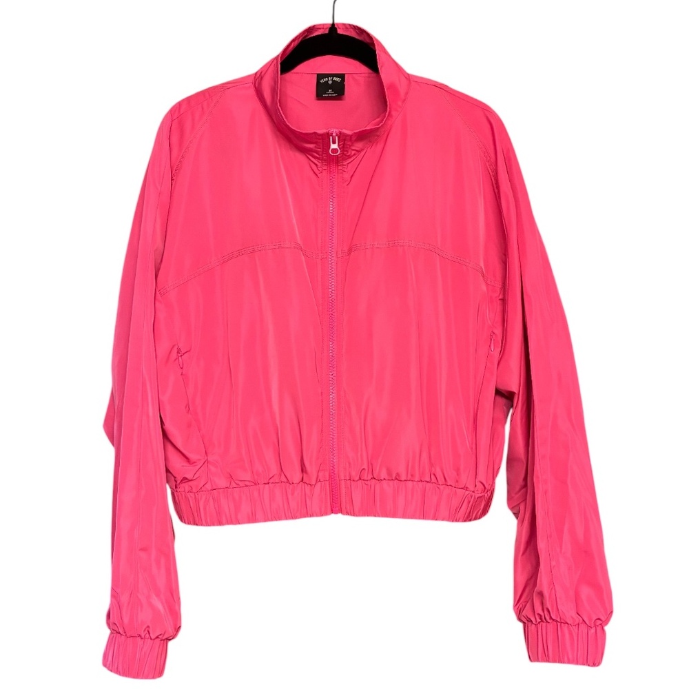 Year of Ours Windbreaker Zip Jacket Hot Pink Size M
